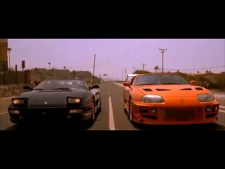 the fast and the furious ferrari vs toyota supra drag race. r i p paul walker